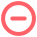 red icon with negative symbol inside a circle